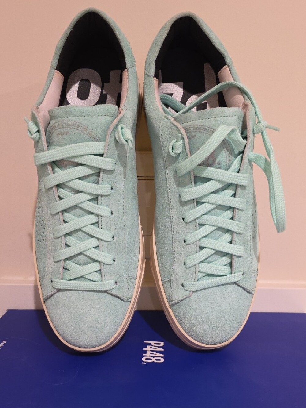 NEW $298 P448 JACK MEN'S SUEDE LEATHER SNEAKERS STYLE F22JACK-M SIZE 42